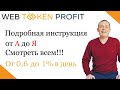 WEB TOKEN PROFIT Инструкция от А до Я Регистрация Обзор новых пакетов