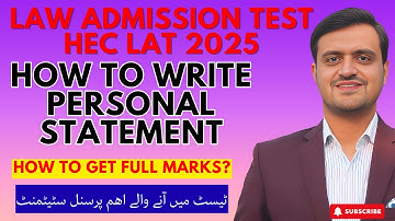 Law Admission Test 2025 | How to Write an Personal Statement in LAT Exam | Expected Topics