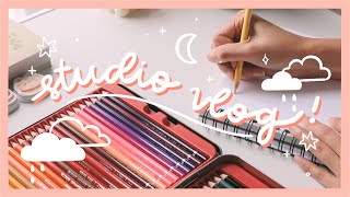 STUDIO VLOG 15  a few happy days in my life (being a cat mom, eating, drawing, and chit chat)