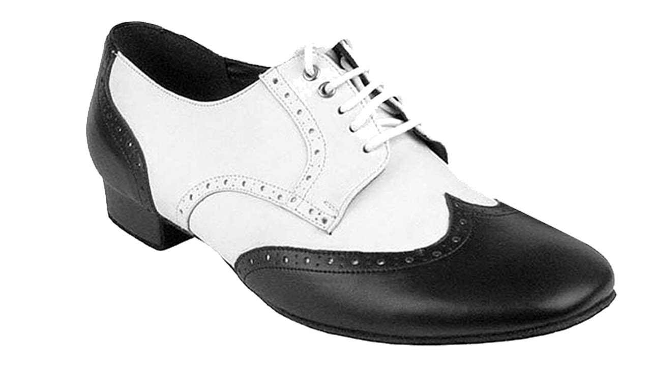 PP301 Very Fine Men's Ballroom, Salsa and Tango Black & White Leather Dance Shoes