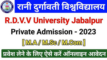 RDVV Private Admission Form 2023 | RDVV Private MA/ M.Com/ M.Sc Admission 2023