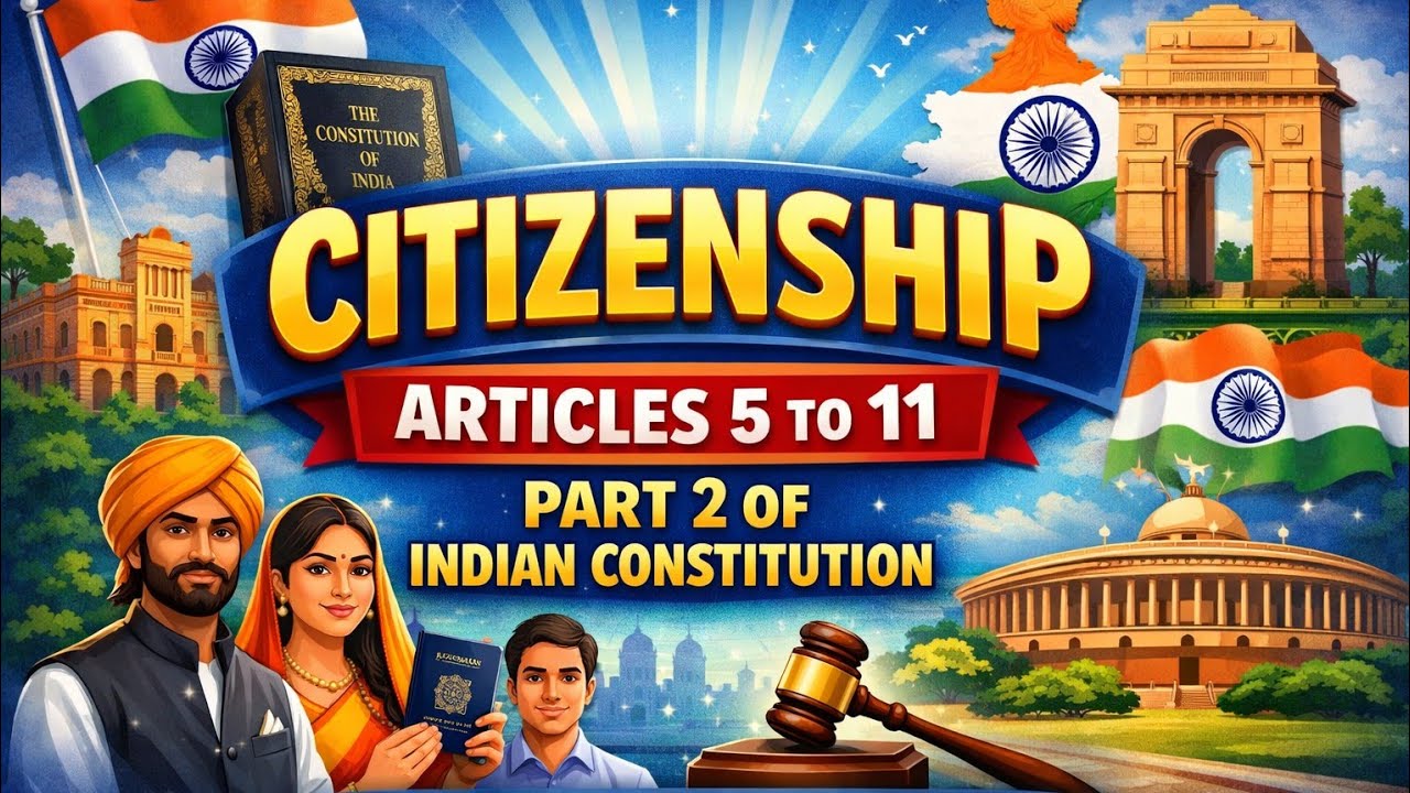 Citizenship in Indian Constitution | Citizenship article 5 to 11 | Citizenship Indian Polity | UPSC