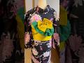 黒×ピンク浴衣にイエロー帯のギャップがすごい💛🖤【60秒で見る帯結び】Black Floral Yukata + Yellow & Green Obi in 60 Seconds💛#Shorts