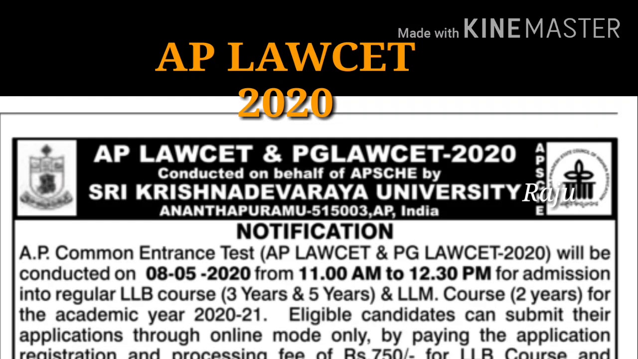 AP LAWCET PG LAWCET 2020 Raju YouTube AP LAWCET PG LAWCET 2020 Raju YouTube