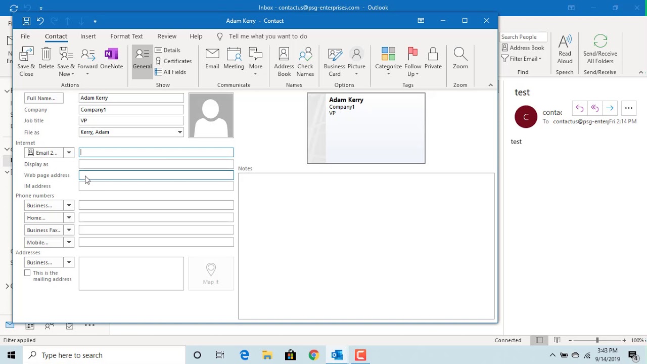 How to Add Contacts to Address Book in Outlook - Office 365 