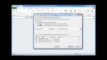 Importing a fixed file into Excel
