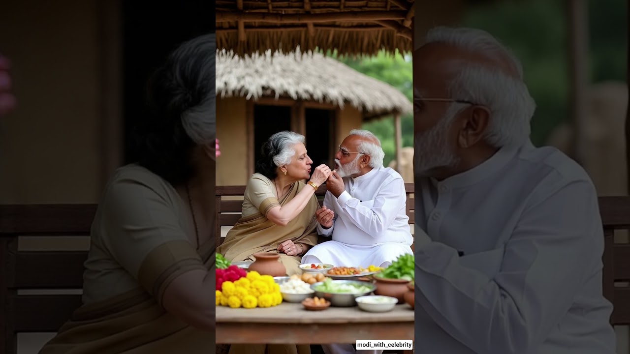 Modi & Indira Gandhi Village Meal | Rare AI Visual | Indian Culture Tribute" 