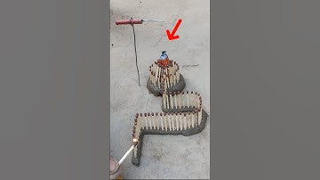 Epic Matchstick Chain Reaction Ends with Firecracker Explosion!#shortsvideo #amzingshorts