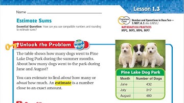 Go Math 3rd grade Lesson 1.3 Estimate Sums