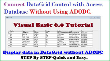 How to Connect Datagrid control with Access database without VB6 ADODC-Step by Step Tutorial