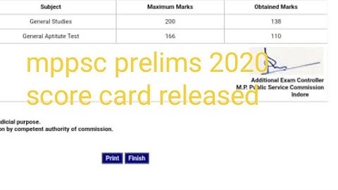 mppsc prelims 2020 score card released | mppsc pre 2020 result , mppsc exam 2021