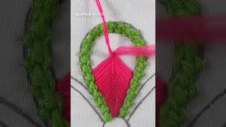 hand embroidery flower design excellent flower embroidery needle work tutorial #shorts