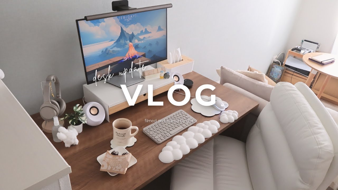 ✏︎ デスクをアップデートした2日間🕊️🤍IKEA購入品🎧BenQ Halo 2レビュー💡