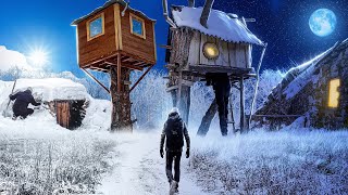 Winter hikes: TREE HOUSE, huge house, STONE HOUSE, dugout, UNDERGROUND HOUSE