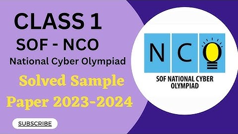 Class 1/SOF-NCO/Solved Sample Paper 2023-2024 #class1nco #ncoolympiad #class1olympiad #nco