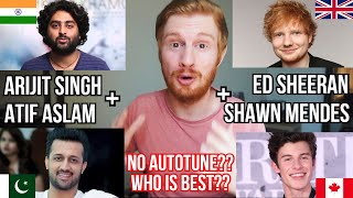 NO AUTOTUNE?? Arijit Singh and Atif Aslam v Ed Sheeran and Shawn Mendes // WHO SANG IT BETTER?