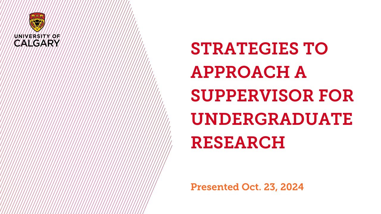Strategies to Approach a Supervisor for Undergraduate Research - YouTube