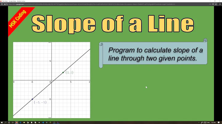 Slope of Line | Python Program | Calculate slope of a line when two points are given