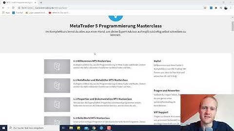 MT5 Masterclass 2.0 - Alle Inhalte (Expert Advisor Programmierung Lernen)