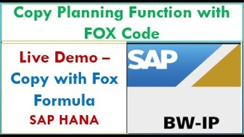 How to write copy planning function with FOX code | Copy planning Fox formula in SAP BW/4 HANA