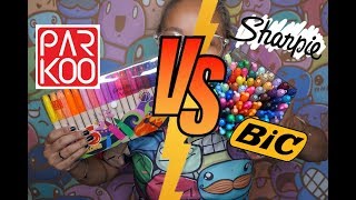 Parkoo Markers VS. Sharpie And Bic Makers