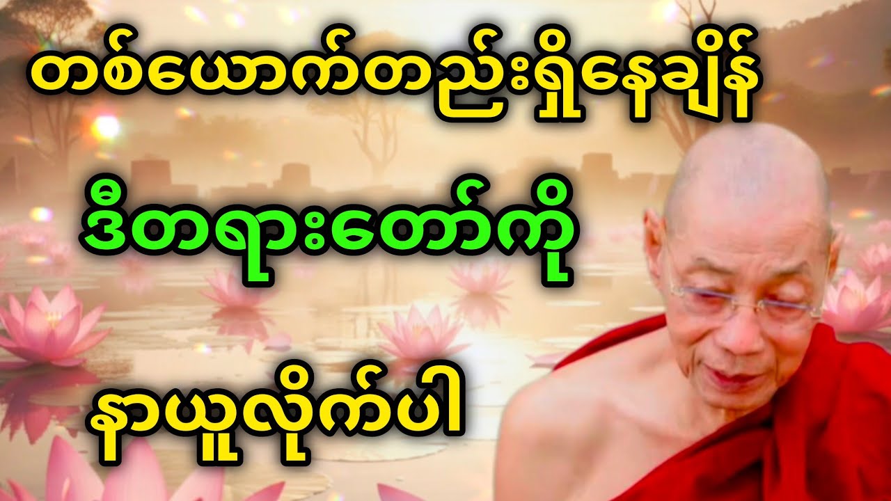 ပါချုပ်ဆရာတော်ဟောတဲ့ တစ်ယောက်တည်းရှိနေချိန် ဒီတရားတော်ကို နာယူလိုက်ပါ