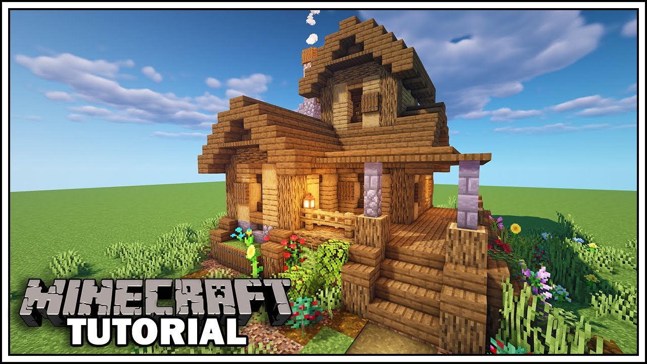 Minecraft Survival Starter House Tutorial - YouTube