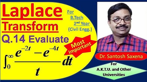 Laplace Transform - Question 14 (Important Question on Laplace) in Hindi By Dr. Santosh Saxena