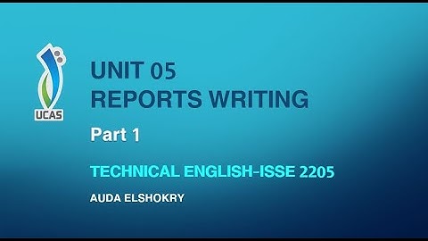 Video Unit 5 Reports Writing 1