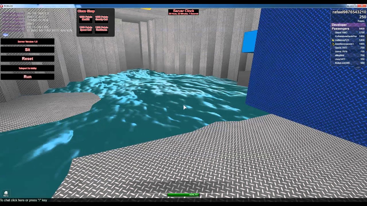 roblox sinking ship color update roblox