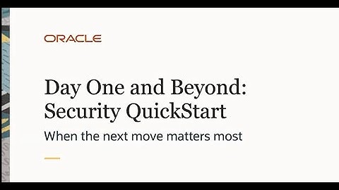 Day One and Beyond: Security Quick Start