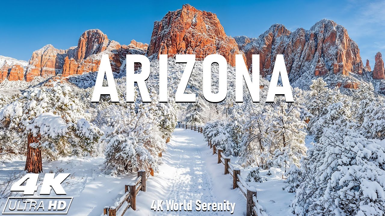Winter in Arizona 4K ❄️ Snow Dusted Red Canyons, Silent Mesas & Vast Desert Landscapes