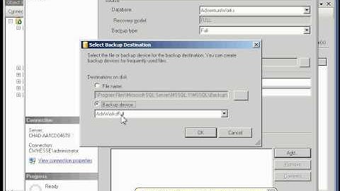 Performing a Full Backup in SQL Server Managment Studio.avi
