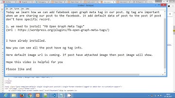 add FB open graph meta tags in wordpress post