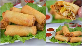 Chicken Corn Crispy Rolls by (YES I CAN COOK)