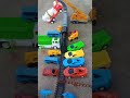 Train pushing green truck mini bus  car in pit &amp; parking car toys 🫣 #jcbtoy #tractor 😱 #114