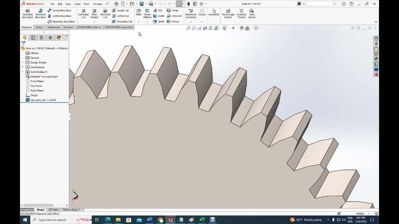 DESIGN SPUR GEARS WITH CHAMFER AND KEYWAY IN SOLIDWORKS YouTube