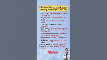 11 Health Secrets Doctors Rarely Tell People Over 60 (You Need to Know This!)
