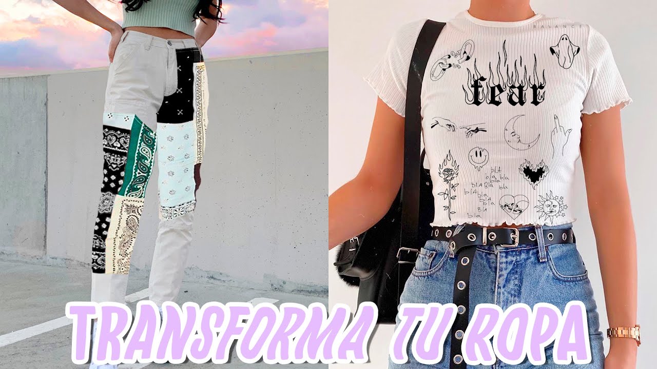 TRANSFORMA TU ROPA VIEJA A NUEVA!! 6 IDEAS AESTHETIC THRIFT FLIP (PARTE 2) - Belen - YouTube