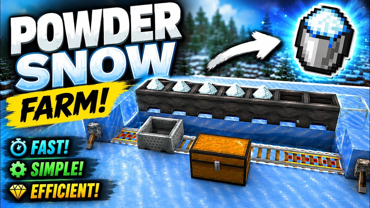 Snow Powder Farm EASY 1.21 Powder Snow Farm Tutorial (Java & Bedrock) - YouTube