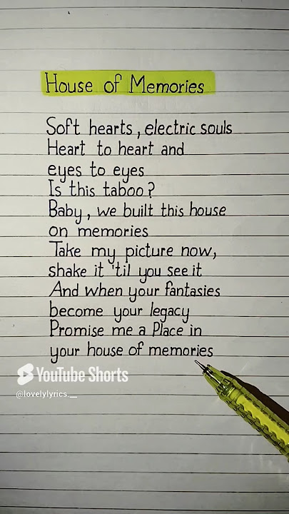 House of Memories Lyrics ~Song by Panic! At The Disco #houseofmemorieslyrics