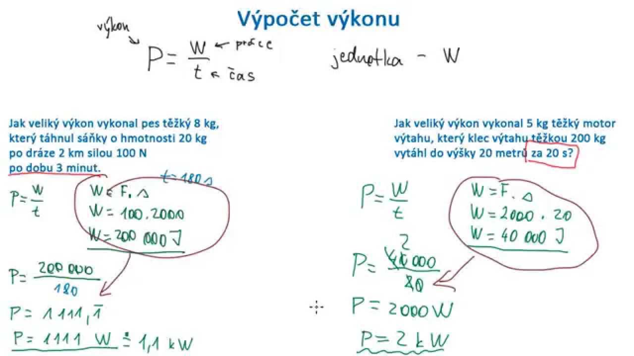 Jak se počítá výkon?