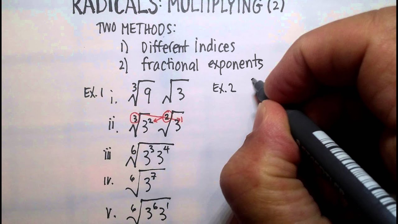 Radical Expressions Multiplying Radicals With Different Indices YouTube Radical Expressions Multiplying Radicals With Different Indices YouTube