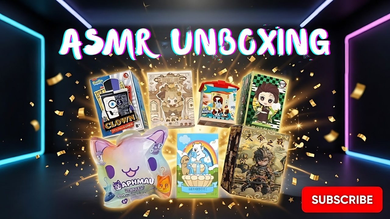 ASMR No Talking | Opening 7 Mystery Blind Boxes – Satisfying Sounds