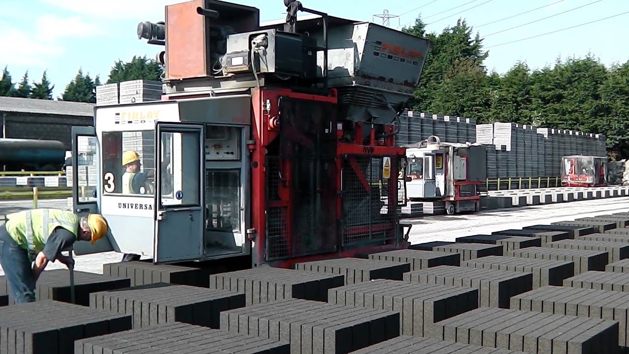 SRS Finlay Block Machine Fly ash blocks - YouTube