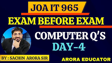 JOA IT 965 Computer Questions | JOA IT 965 Preparation | JOA IT 965 Syllabus | JOA IT 965 Class 4 |