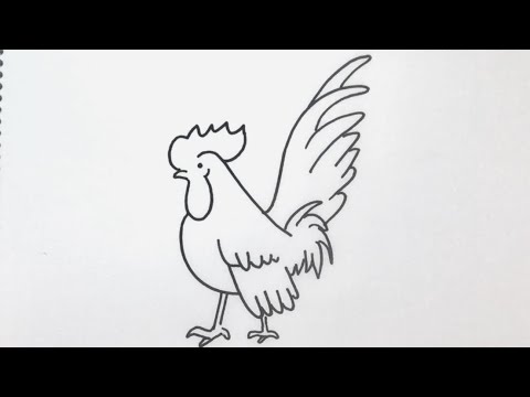 簡単 ニワトリの描き方 イラスト お絵描き Easy How To Draw Chicken Illustration Draw Youtube