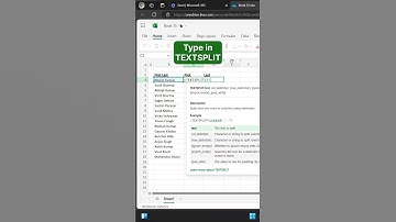Textsplit in Excel😳  #excel #excelskills7 #viralvideo