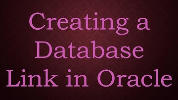 Creating a Database Link in Oracle