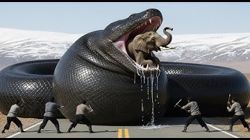 Brave heroes save Mother Elephant from terrifying Giant Python attack 🐍